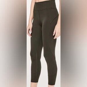 lululemon in-movement everlux leggings 25”Olive Green 4